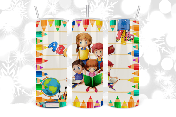 Back to School Tumbler PNG Wrap