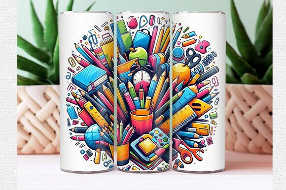 Back to School Tumbler Wrap Design