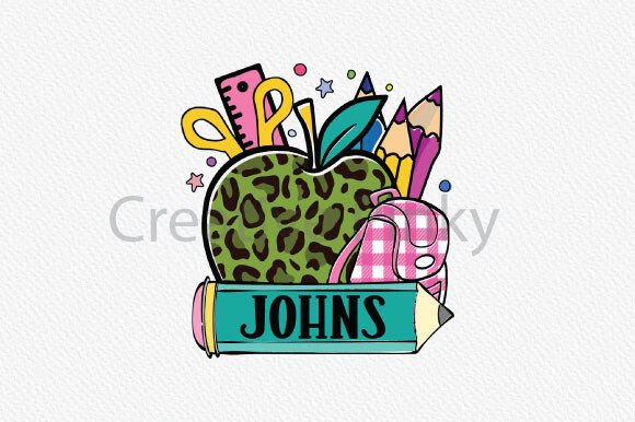 Leopard Apple Custom Name Back to School