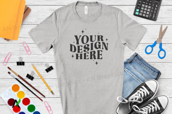 Mastering T-Shirt Design with the Back to School Bella Canvas Mockup 079