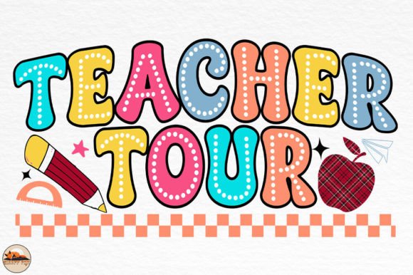 Teacher Tour Back to School Groovy SVG Design for T-Shirts and More